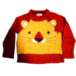 Cat & Jack Res Orage Lion Long Sleeve Boys Sweater Sz 3T